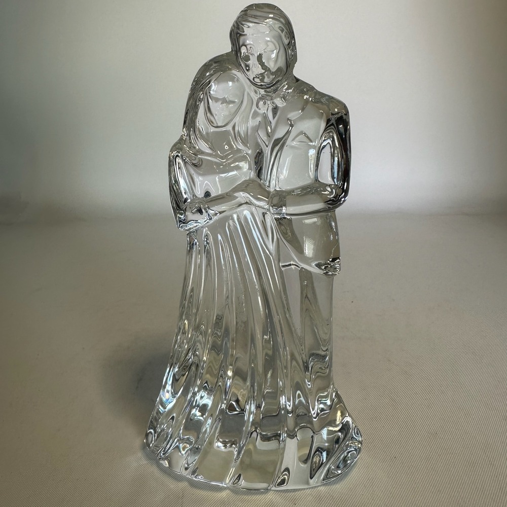 Vintage Waterford Lead Crystal Wedding Collection Bride & Groom Figurine 7" Tall